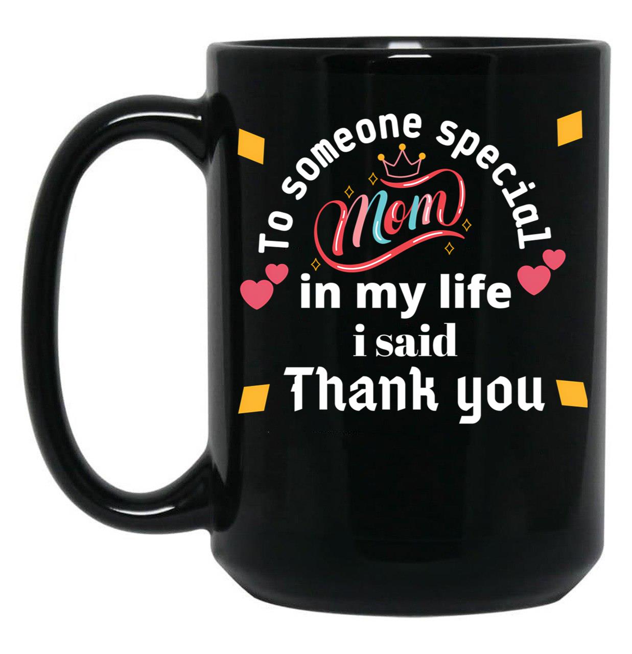 Thank You Mum Black Gift Coffee Mug