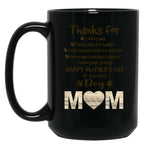 Thanks For Dog Mom Happy Mother'S Day Black Gift Coffee Mug