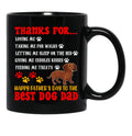 Thanks For Loving Me Happy Father'S Day Best Dog Dad Cool Cute Family Dachshund Dog Paws Black Gift Coffee Mug - Black