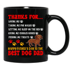 Thanks For Loving Me Happy Father'S Day Best Dog Dad Cool Cute Family Dachshund Dog Paws Black Gift Coffee Mug - Black
