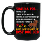 Thanks For Loving Me Happy Father'S Day Best Dog Dad Cool Cute Family Dachshund Dog Paws Black Gift Coffee Mug