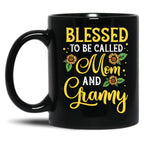 Thanksgiving Sunflower Blessed Mom And Granny Gift Black Gift Coffee Mug