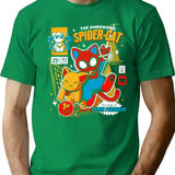 The Ameozing Spider Cat Tshirt - Spider Cat Hoodies - Spider Cat T-Shirt for Men & Women, T-Shirts Graphic Tee - Green
