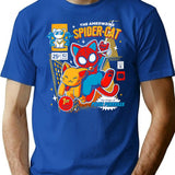 The Ameozing Spider Cat Tshirt - Spider Cat Hoodies - Spider Cat T-Shirt for Men & Women, T-Shirts Graphic Tee - Blue