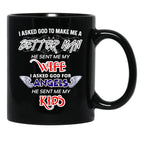 The Best Gift Ever For A Real Man I Asked God To Make Me A Better Man Black Gift Coffee Mug - Black