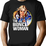 The Bionic Woman Six Million Dollar Man Vintage Retro T-Shirt for Men & Women, T-Shirts Graphic Tee - Black