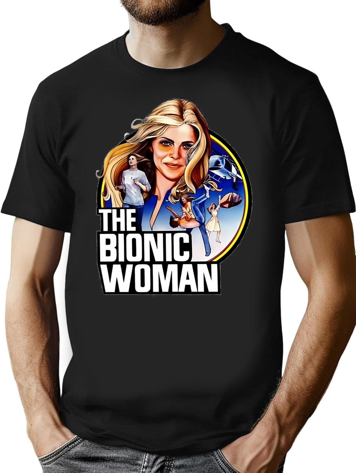 The Bionic Woman Six Million Dollar Man Vintage Retro T-Shirt for Men & Women, T-Shirts Graphic Tee - Black