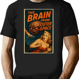 The Brain From Outer Space T-Shirt for Men & Women, T-Shirts Graphic Tee - Black