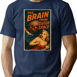 The Brain From Outer Space T-Shirt for Men & Women, T-Shirts Graphic Tee - Navy