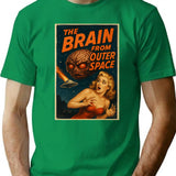The Brain From Outer Space T-Shirt for Men & Women, T-Shirts Graphic Tee - Green
