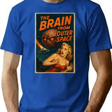 The Brain From Outer Space T-Shirt for Men & Women, T-Shirts Graphic Tee - Blue