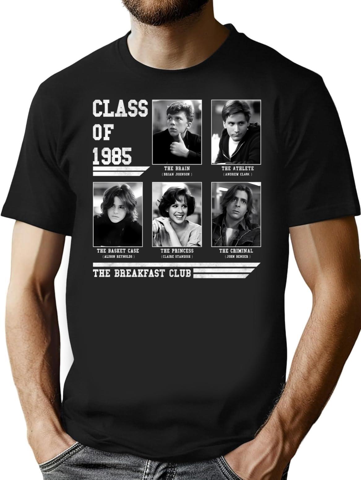 The Breakfast Club - Class Of 1985 T-Shirt for Men & Women, T-Shirts Graphic Tee - Black