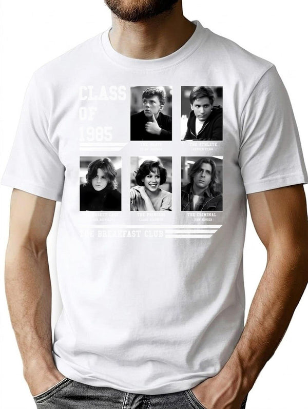 The Breakfast Club - Class Of 1985 T-Shirt for Men & Women, T-Shirts Graphic Tee - White