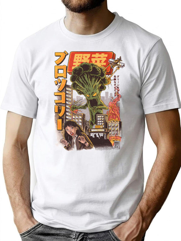 The Broccozilla T-Shirt for Men & Women, T-Shirts Graphic Tee - White