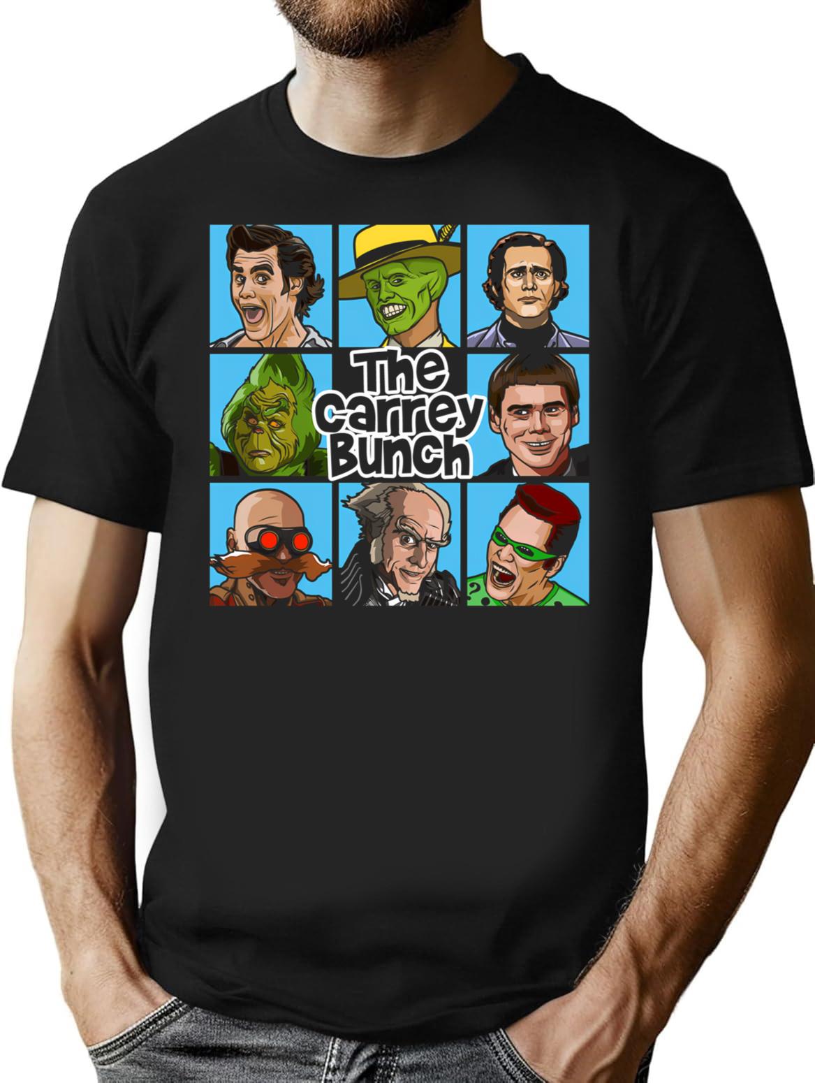 The Carrey Bunch T-Shirt for Men & Women, T-Shirts Graphic Tee - Black