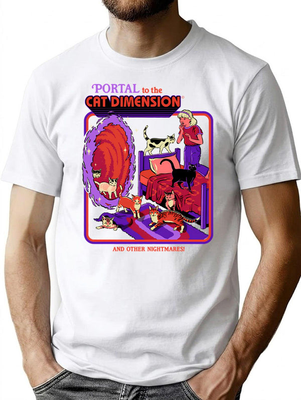 The Cat Dimension T-Shirt for Men & Women, T-Shirts Graphic Tee - White