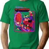 The Cat Dimension T-Shirt for Men & Women, T-Shirts Graphic Tee - Green