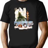 The Christmas Tree In The Car T-Shirt for Men & Women, T-Shirts Graphic Tee - Black