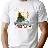 The Christmas Tree In The Car T-Shirt for Men & Women, T-Shirts Graphic Tee - White
