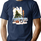 The Christmas Tree In The Car T-Shirt for Men & Women, T-Shirts Graphic Tee - Navy