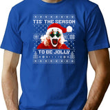 The Clown Christmas Horror Season 3 T-Shirt for Men & Women, T-Shirts Graphic Tee - Blue