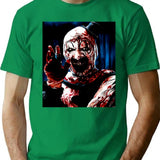 The Clown Drawing Art T-Shirt for Men & Women, T-Shirts Graphic Tee - Green