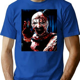 The Clown Drawing Art T-Shirt for Men & Women, T-Shirts Graphic Tee - Blue