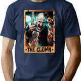 The Clown Tarot Design. T-Shirt for Men & Women, T-Shirts Graphic Tee - Navy