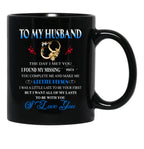 The Day I Met You My Husband (Bk) Black Gift Coffee Mug - Black