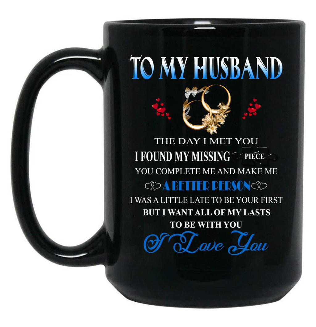 The Day I Met You My Husband (Bk) Black Gift Coffee Mug
