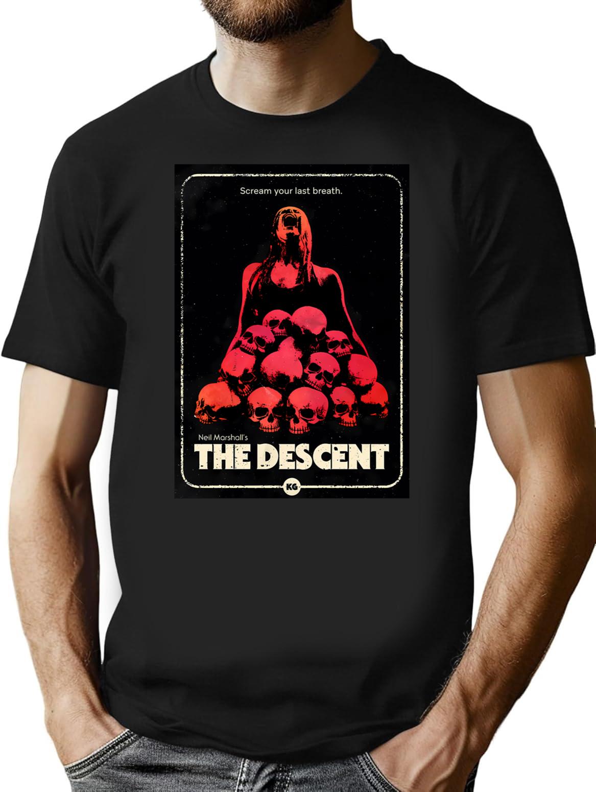 The Descent T-Shirt for Men & Women, T-Shirts Graphic Tee - Black