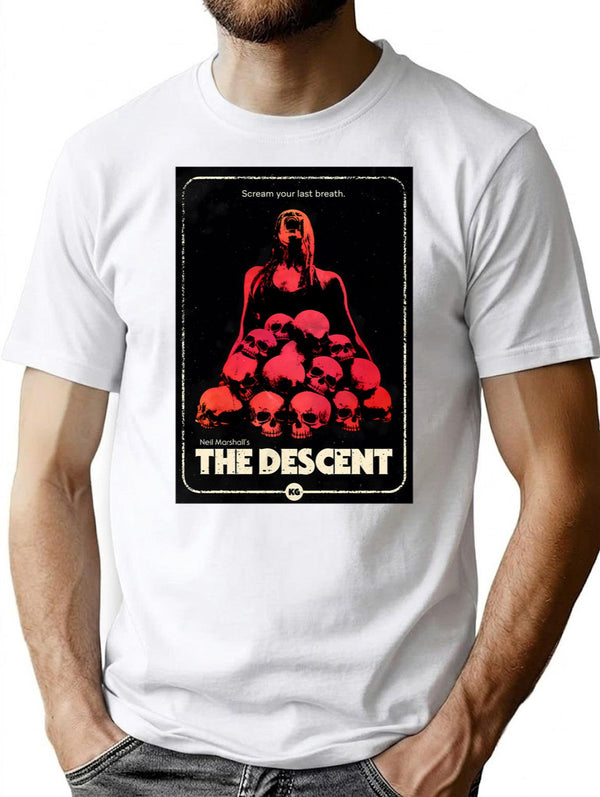 The Descent T-Shirt for Men & Women, T-Shirts Graphic Tee - White