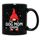 The Dog Mom Gnome Matching Family Group Christmas Pajama Black Gift Coffee Mug - Black