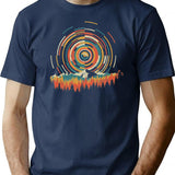 The Geometry Of Sunrise T-Shirt for Men & Women, T-Shirts Graphic Tee - Navy