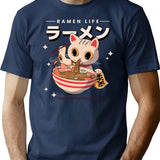The Great Ramen Off Kanagawa T-Shirt for Men & Women, T-Shirts Graphic Tee - Navy