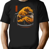 The Great Wave Of Coffee T-Shirt for Men & Women, T-Shirts Graphic Tee - Black