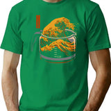 The Great Wave Of Coffee T-Shirt for Men & Women, T-Shirts Graphic Tee - Green