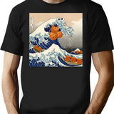 The Great Wave Off Kanagawa Cookie T-Shirt for Men & Women, T-Shirts Graphic Tee - Black