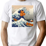 The Great Wave Off Kanagawa Cookie T-Shirt for Men & Women, T-Shirts Graphic Tee - White