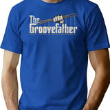 The Groovefather Vintage Drummer Design T-Shirt for Men & Women, T-Shirts Graphic Tee - Blue