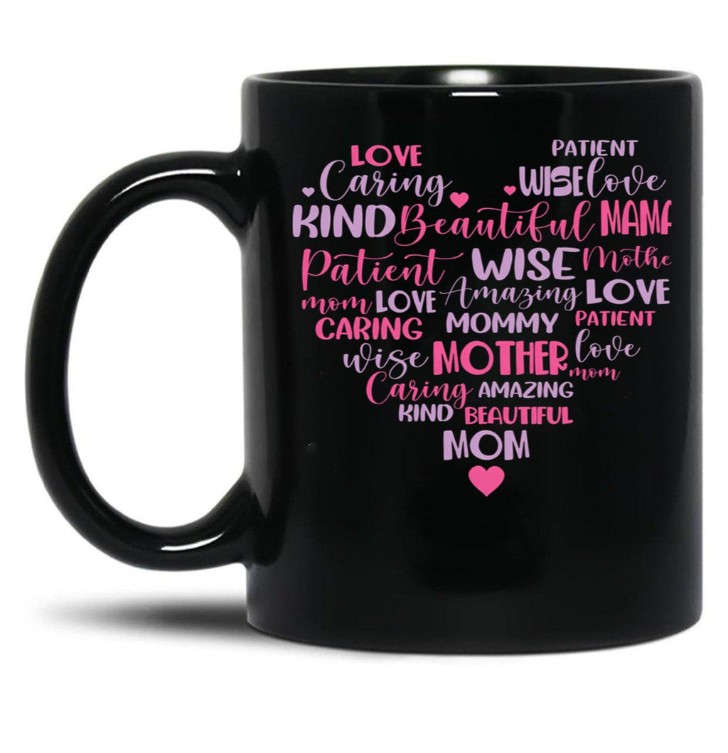 The Heart Of A Mother Black Gift Coffee Mug