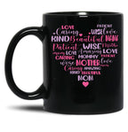 The Heart Of A Mother Black Gift Coffee Mug