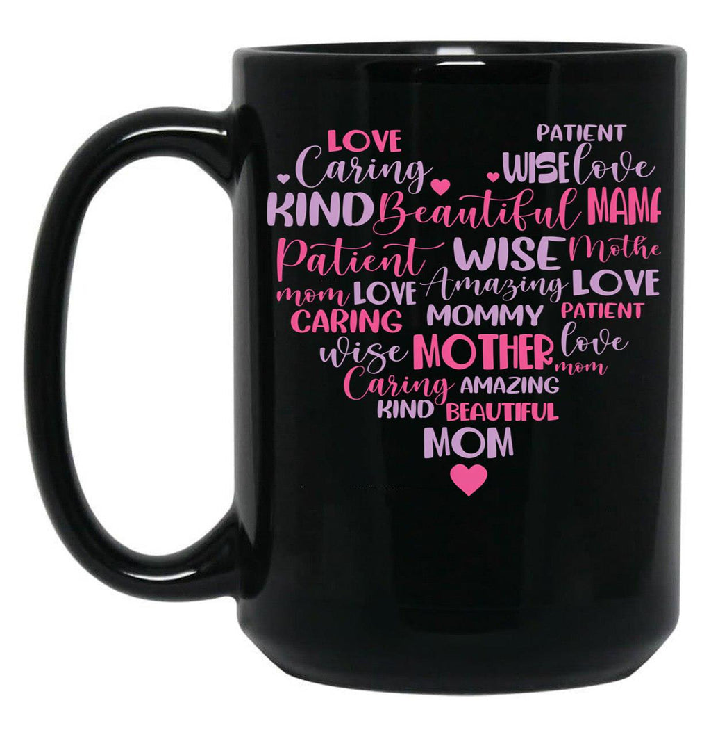 The Heart Of A Mother Black Gift Coffee Mug