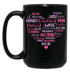 The Heart Of A Mother Black Gift Coffee Mug