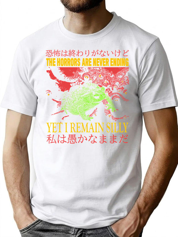 The Horrors Japanese Vintage Frog T-Shirt for Men & Women, T-Shirts Graphic Tee - White