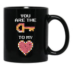 The Key To My Heart Black Gift Coffee Mug - Black