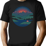 The Lake At Twilight T-Shirt for Men & Women, T-Shirts Graphic Tee - Black