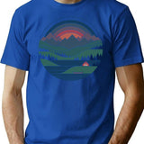 The Lake At Twilight T-Shirt for Men & Women, T-Shirts Graphic Tee - Blue