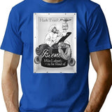 The Lighthouse Vintage Canned Lobster Poster ( Yer Fond Of Me Lobster ) T-Shirt for Men & Women, T-Shirts Graphic Tee - Blue
