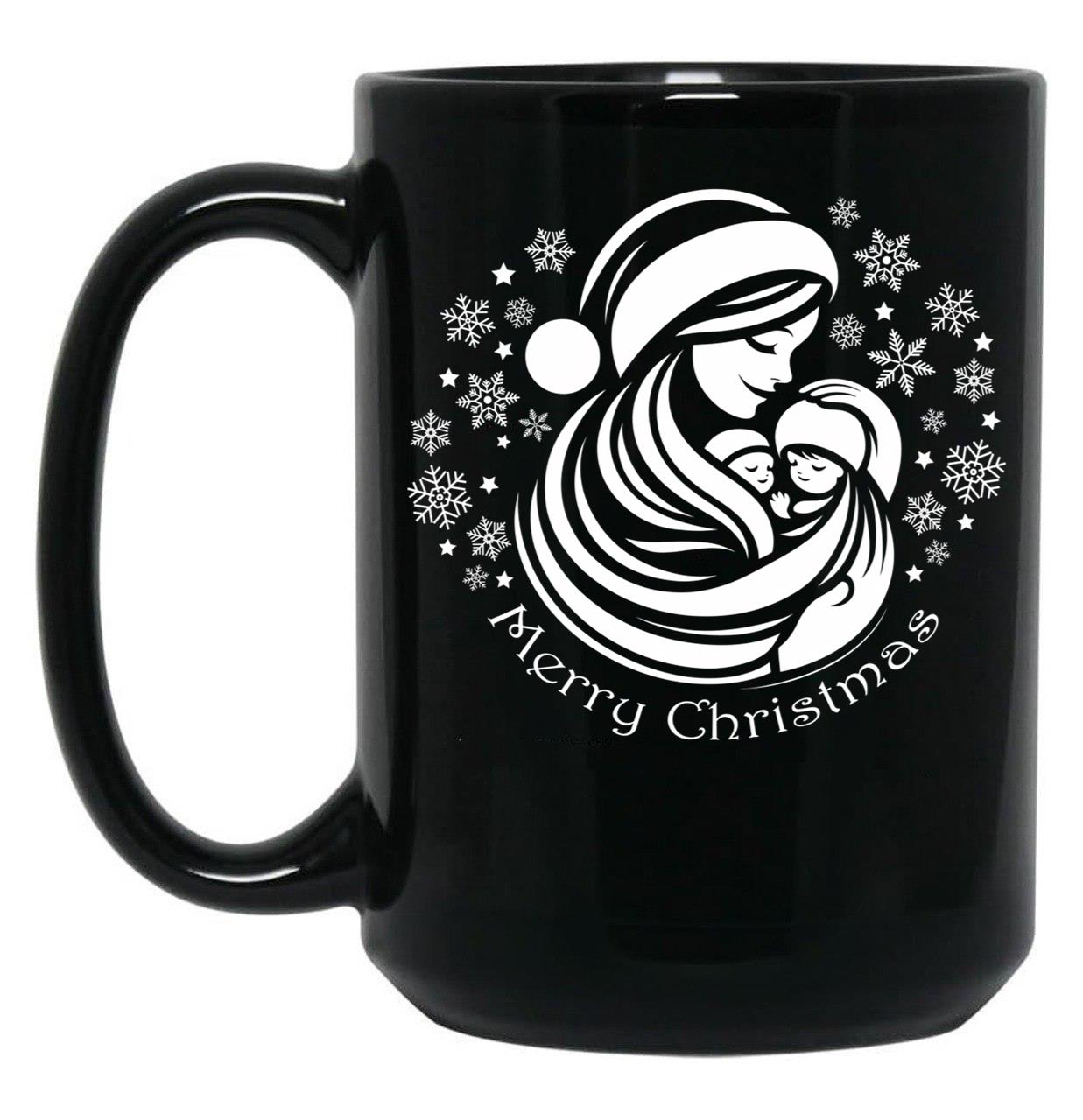 The Magic Of Christmas With Family Black Gift Coffee Mug